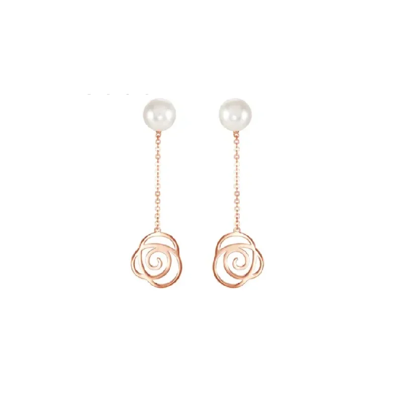 Cultured Freshwater Pearl Floral Earrings