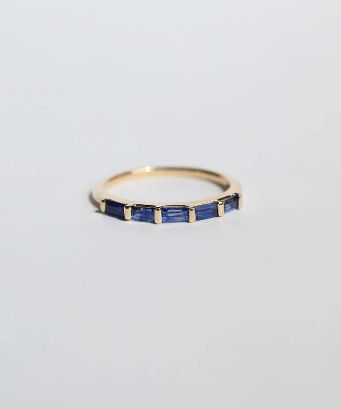 Half Baguette Ombre Sapphire Ring