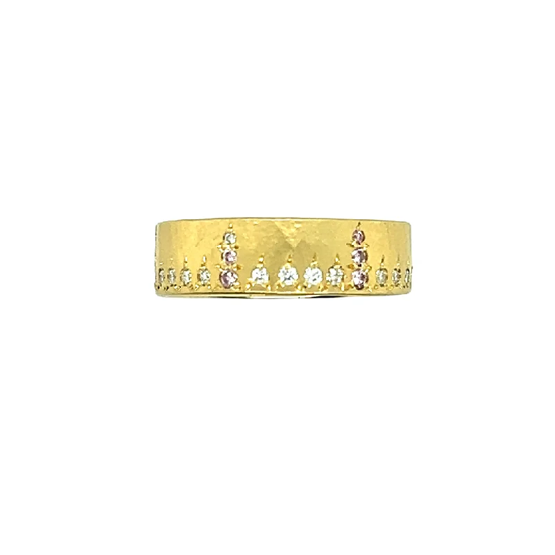 Jennifer Dawes Gold Code of Love Pink & White Diamond Ring