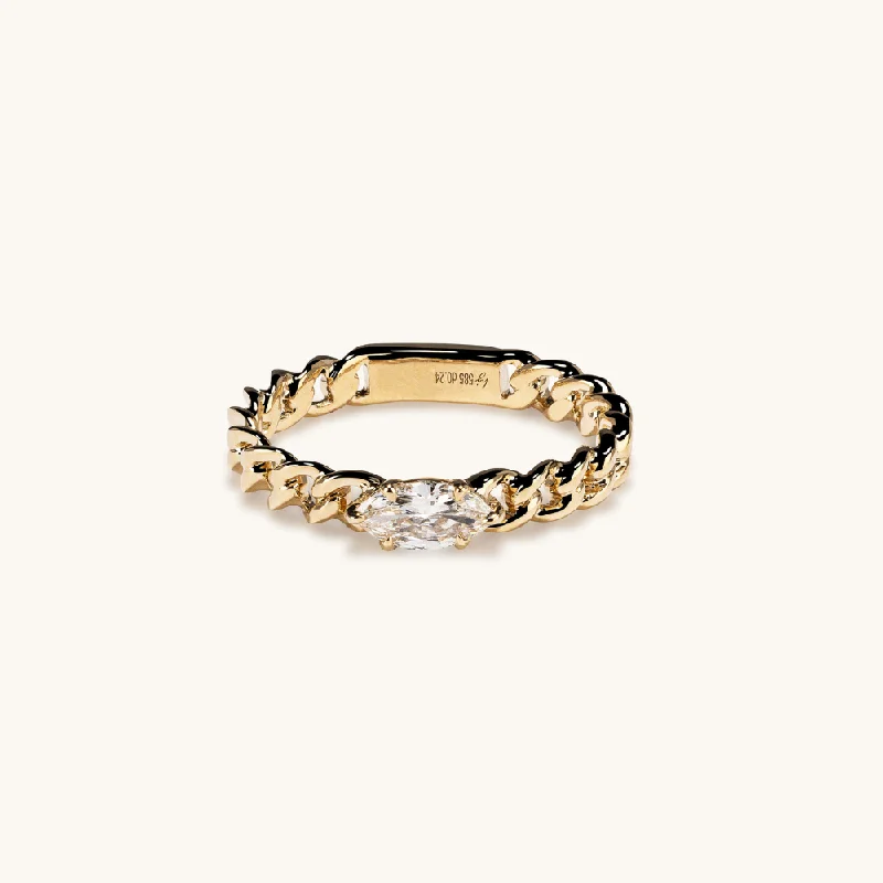 Marquise Diamond Chain Ring