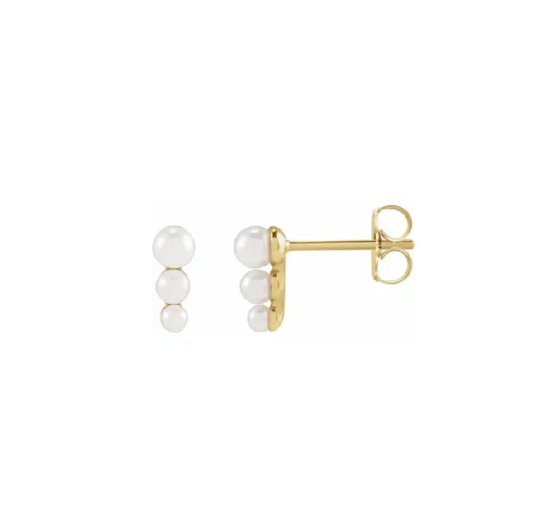 Mini Graduated Pearl Earrings