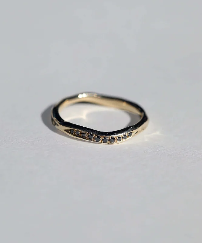 Molten (Narrow) Black Diamond Ring