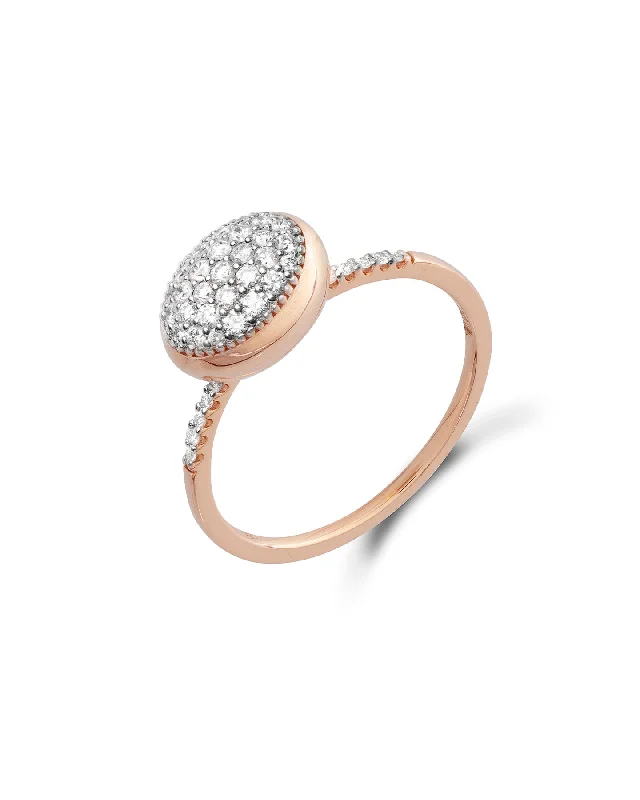 Nanis 18k Rose Gold Pave Diamond Dancing in the Rain Ring