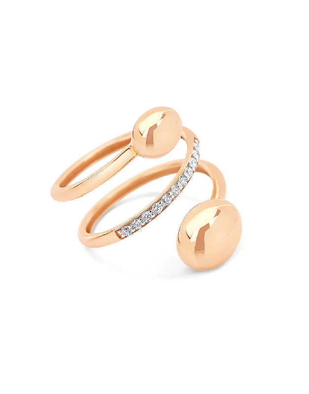 Nanis 18k Rose Gold Spiral Dancing in the Rain Diamond Ring