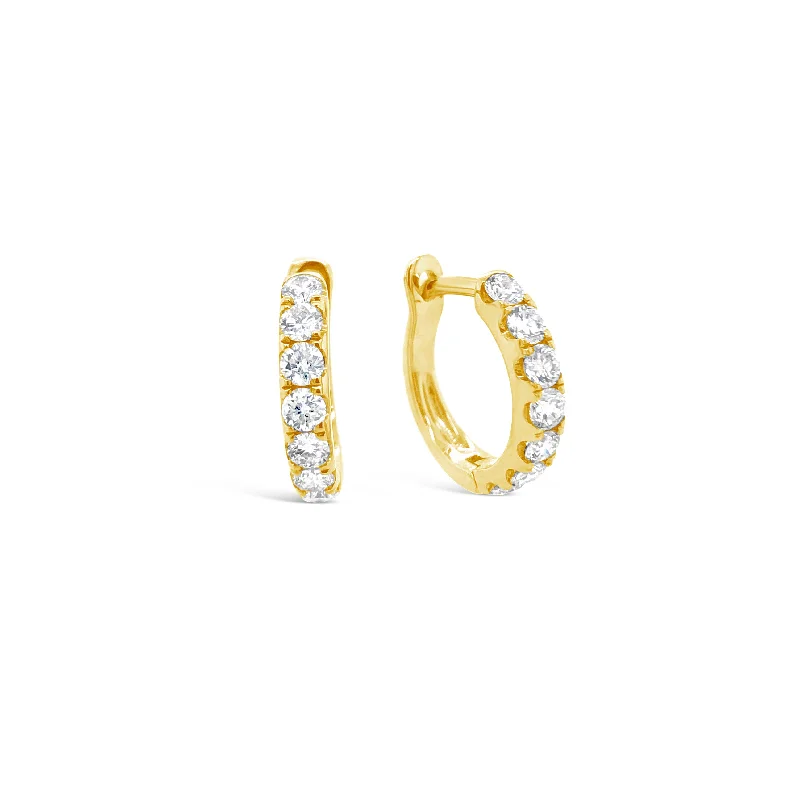 Petite Diamond Horse-shoe Huggie Earrings