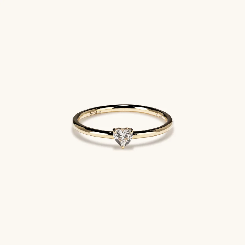 Petite Lab Diamond Solitaire Promise Ring