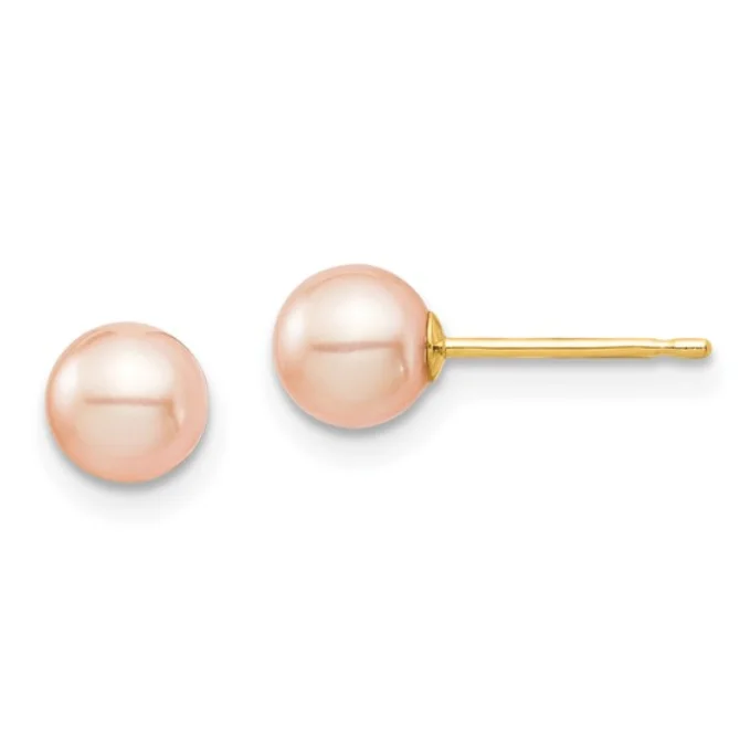 Pink Freshwater 5mm Pearl Stud Earrings - available on special order