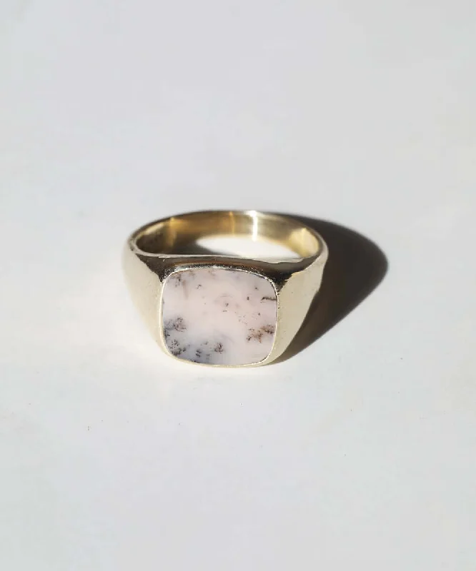 Pink Opal Signet Ring