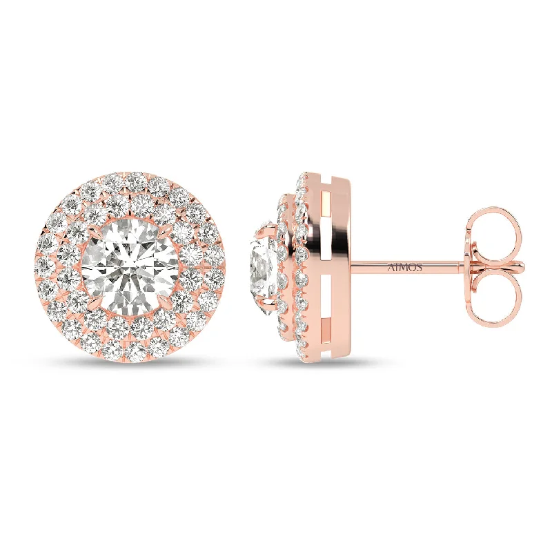 Quaint Double Halo Round Studs