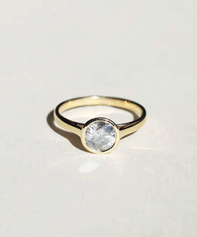 Salt & Pepper Diamond Bezel Solitaire II