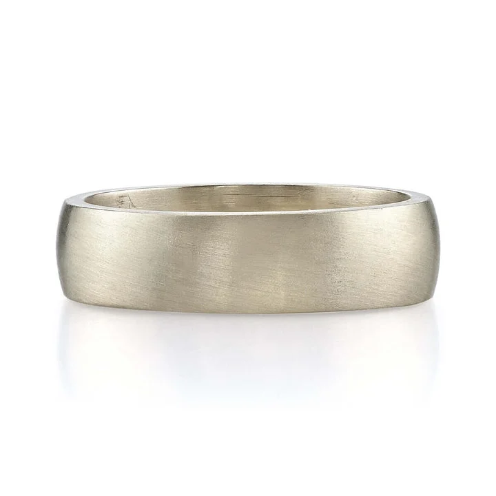 Single Stone 18k Natural White Gold Joseph Mens Band