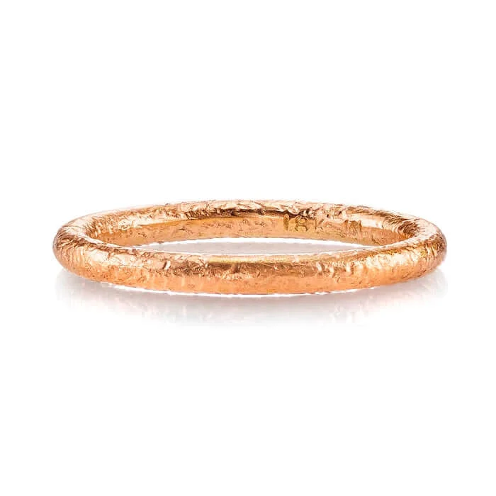 Single Stone 18k Rose Gold 2mm Jane Band