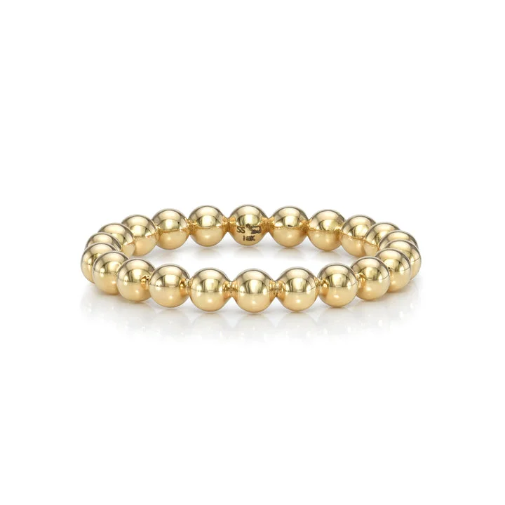 Single Stone 18k Gold Gaia Small Bead Ring