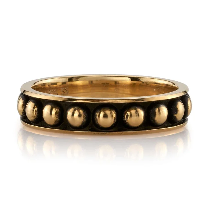 Single Stone 18k Gold Oxidized Large Brinley Band