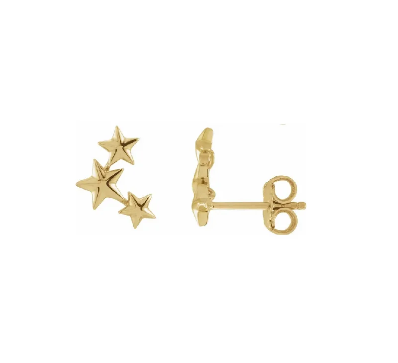 Star Ear Climbers Stud Earrings