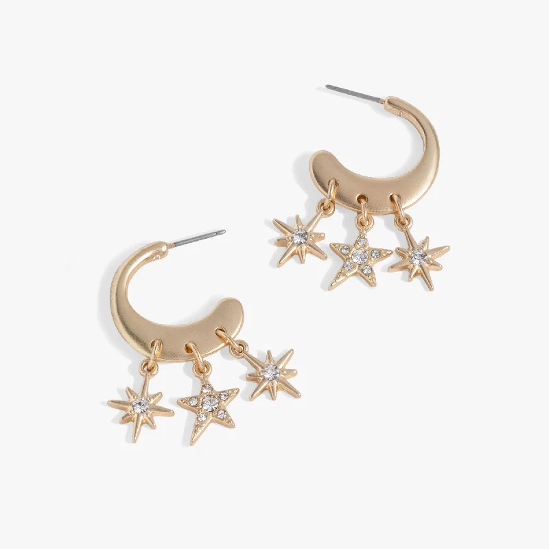 Star Multicharm Hoop Earrings