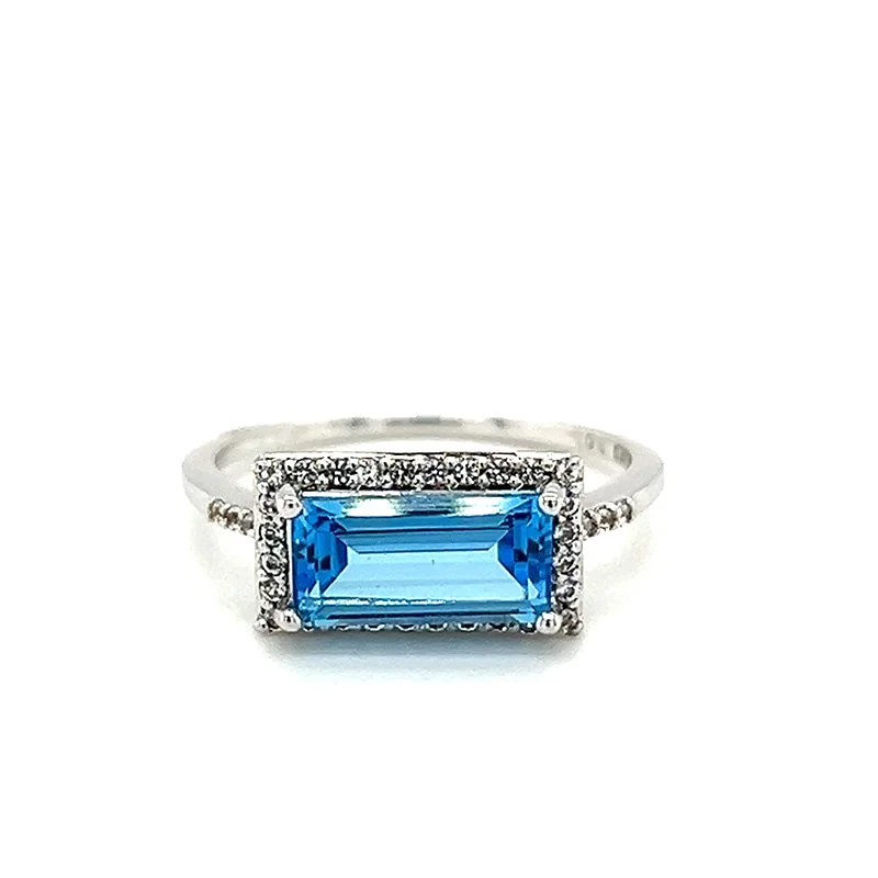 Blue and White Topaz Ring