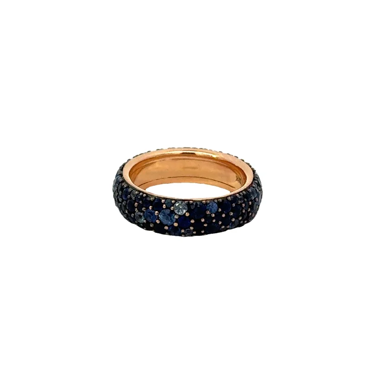 Walters Faith 18k Rose Gold 5.5mm Blue Sapphire Pebble Band