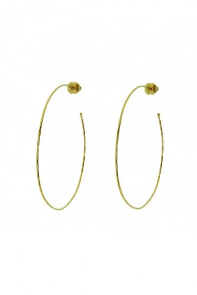 Yellow Gold Hammered Hoop Earrings - available on special order