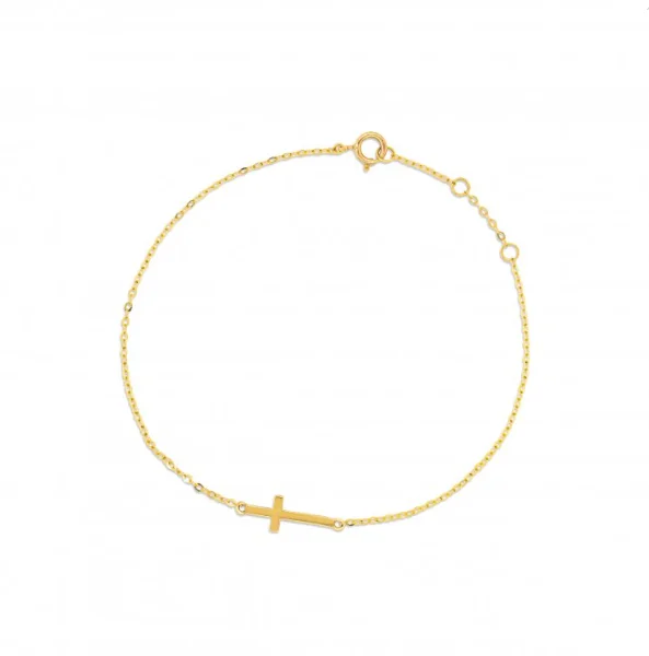 10K Yellow Gold Cross Bracelet