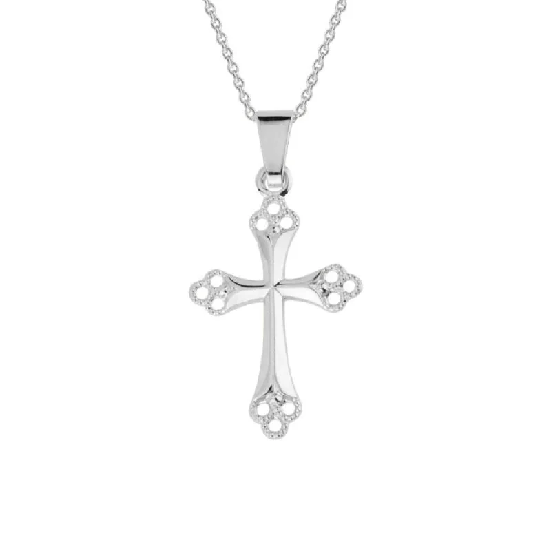 14k Gold Filigree Cross Pendant Necklace