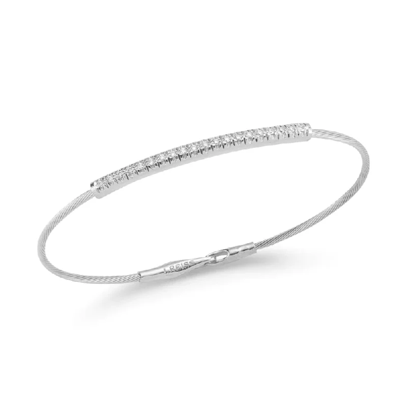 14k Gold Wire Diamond ID Bracelet