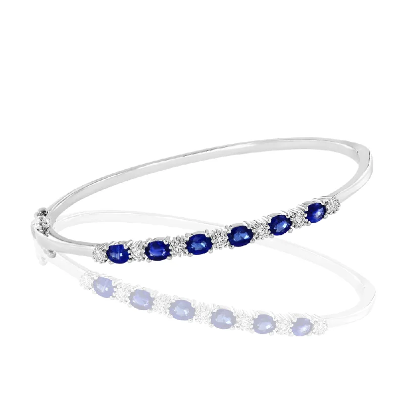 14k Sapphire and Diamond Bangle Bracelet