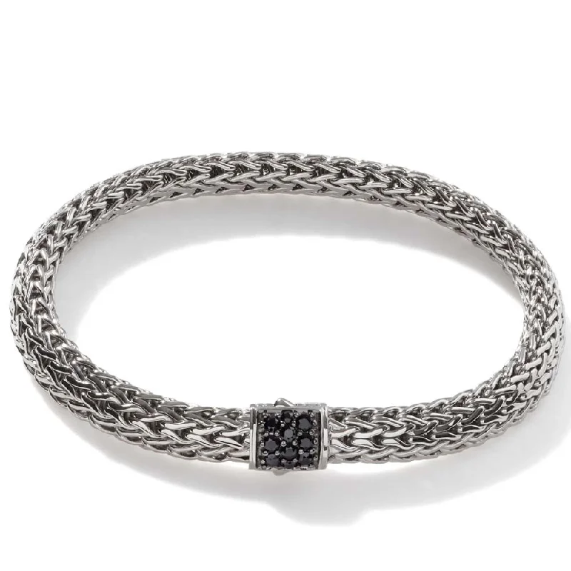 John Hardy Classic Chain Bracelet with Black Sapphires