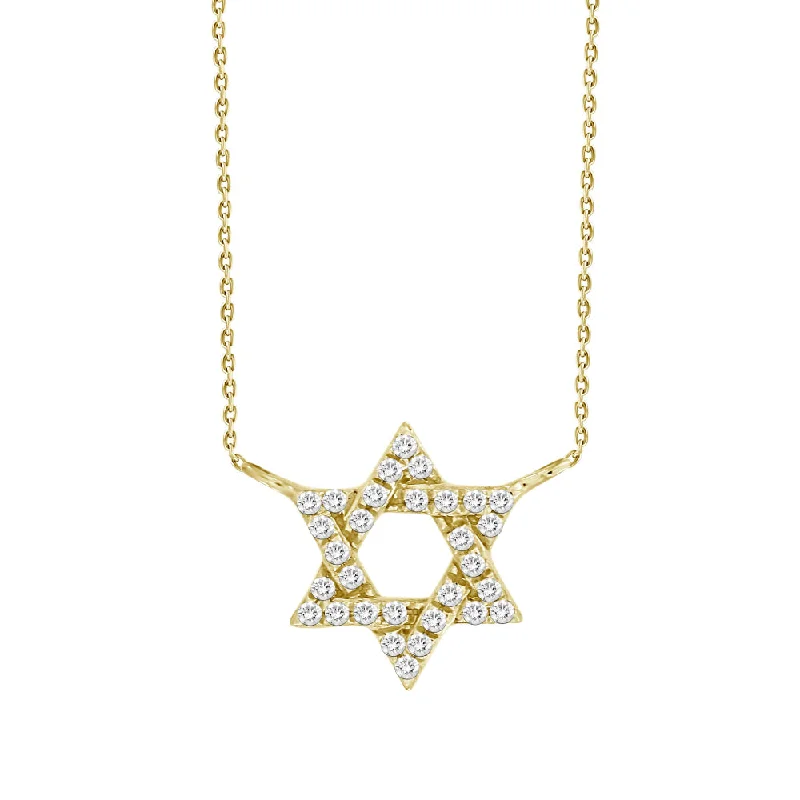 18k Diamond Star of David Pendant Necklace