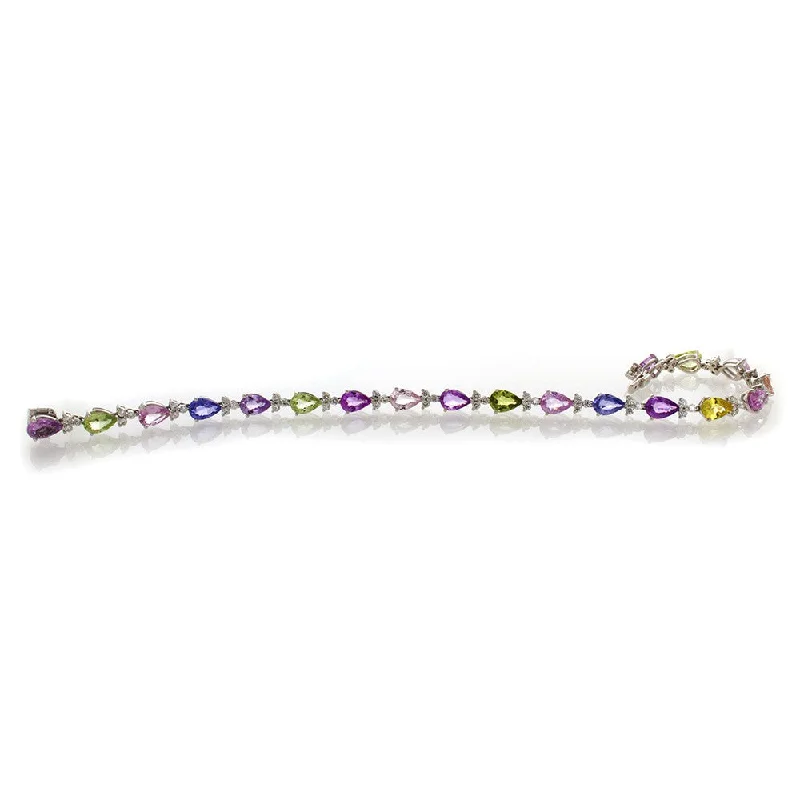 18k Pastel Colored Sapphire Bracelet