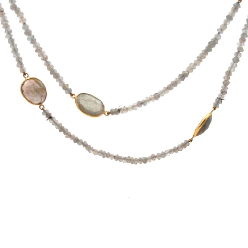 Pre-Owned Penny Preville Labradorite Eyeglass Long Necklace