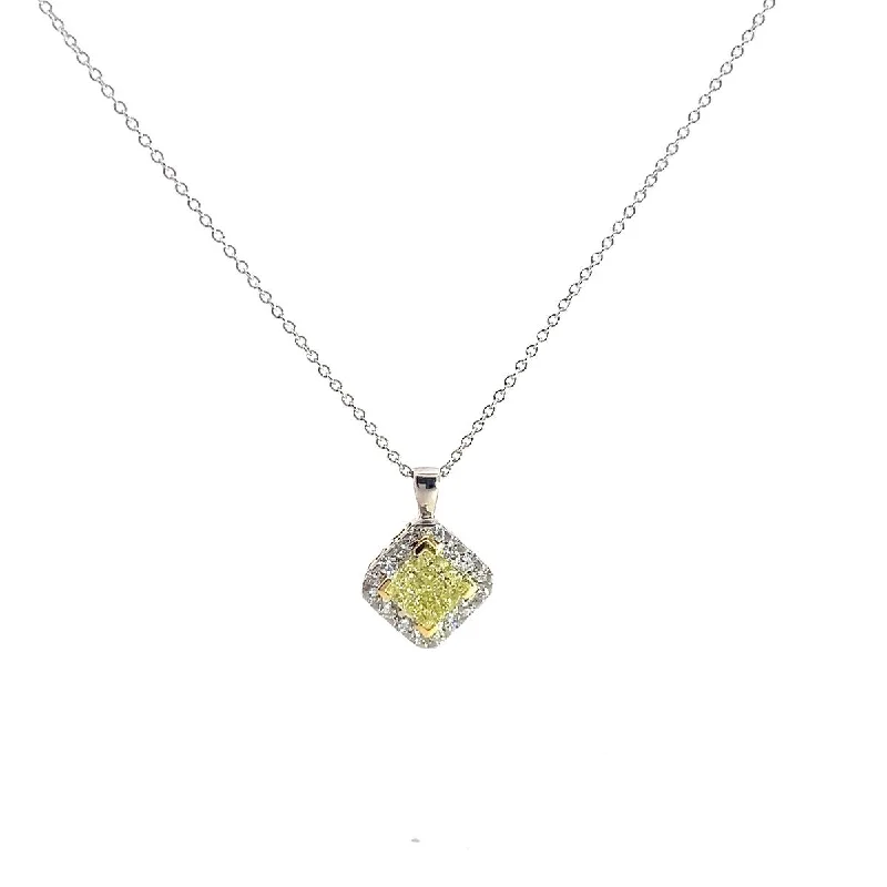 Pre-Owned Fancy Yellow Diamond Pendant