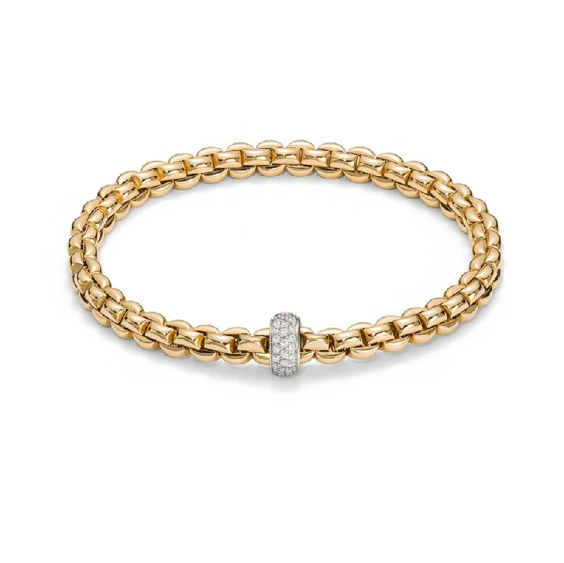 FOPE Yellow and White Gold EKA Diamond Rondel Bracelet