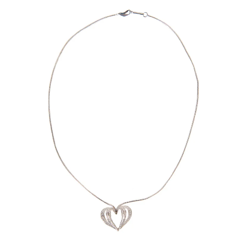 Pre-Owned Jose Hess Diamond Heart Necklace