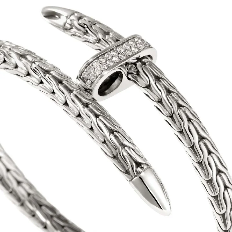 John Hardy Spear Flex Cuff With Diamonds