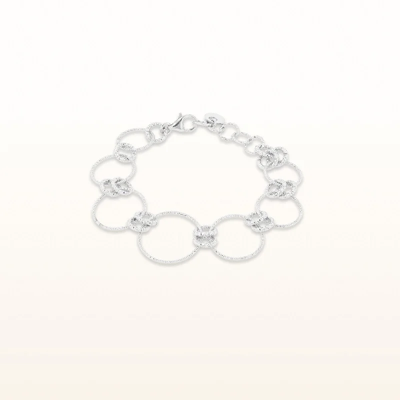 925 Sterling Silver Graduated Circle Bracelet