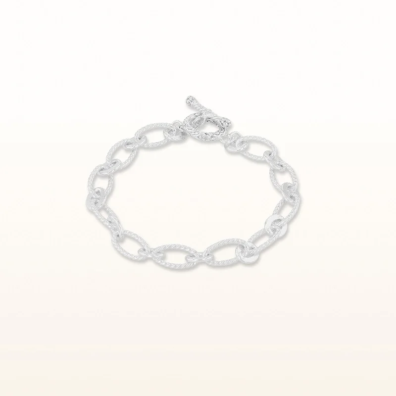 925 Sterling Silver Oval Cable Link Bracelet