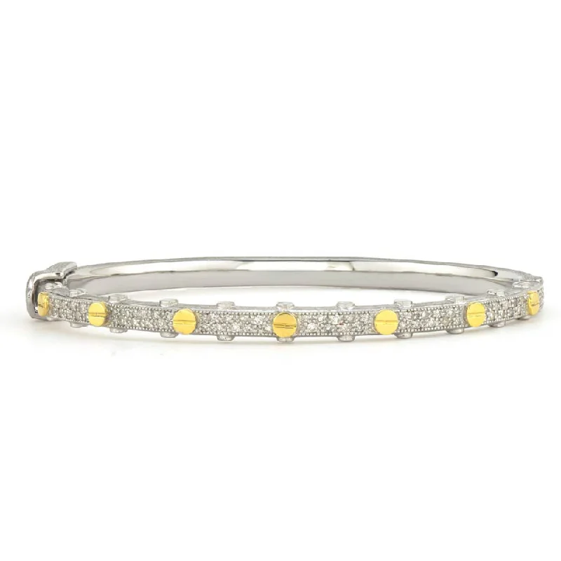 Jude Frances Diamond Pave Nail Head Bangle Bracelet