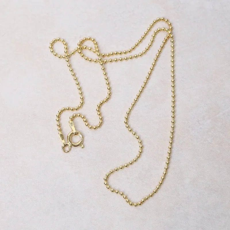 Gold Plated Sterling Silver Bead Chain