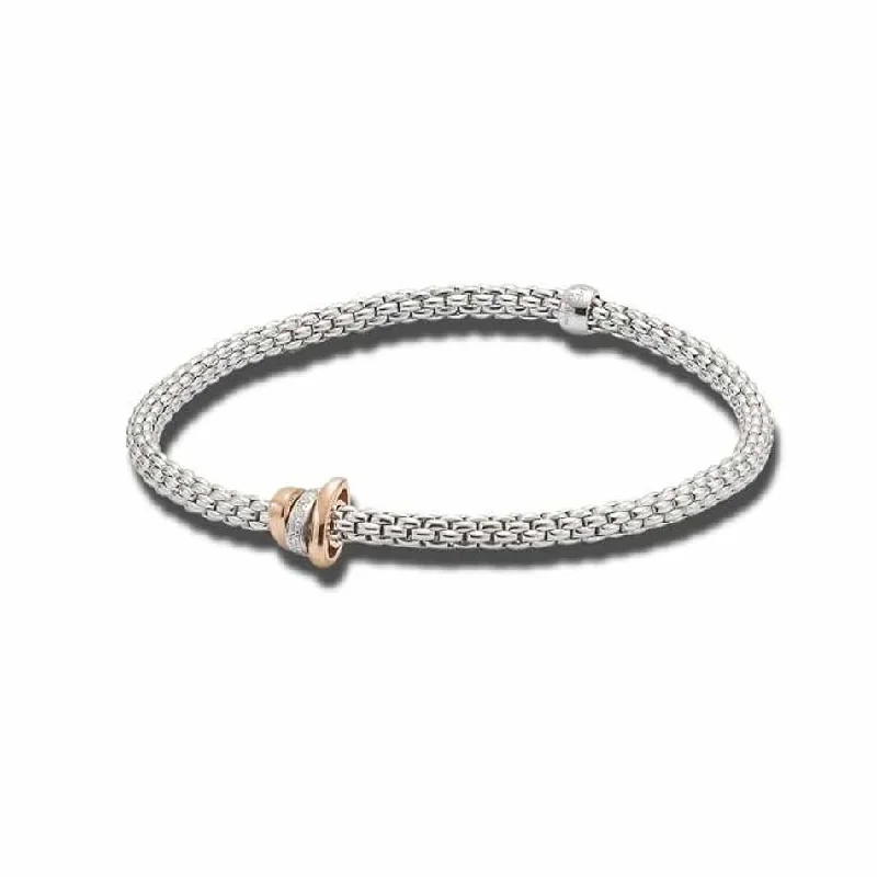 FOPE Flex''it White and Rose Gold Bracelet