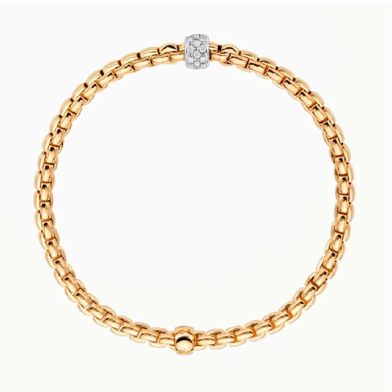 FOPE EKA Yellow Gold and Diamond Bead Flex'it Bracelet