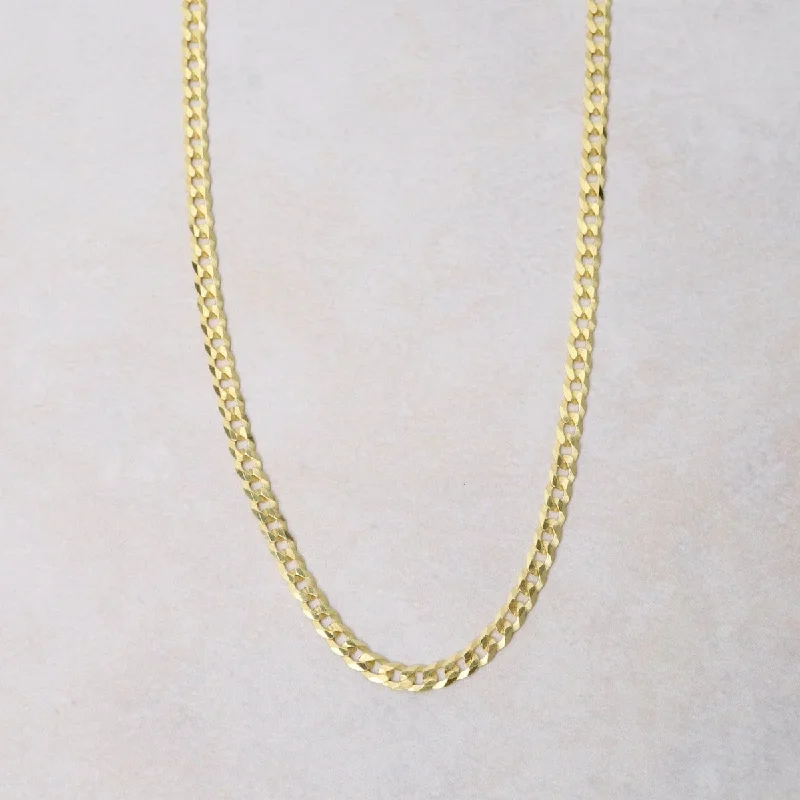 Gold Plated Curb Flat Chain