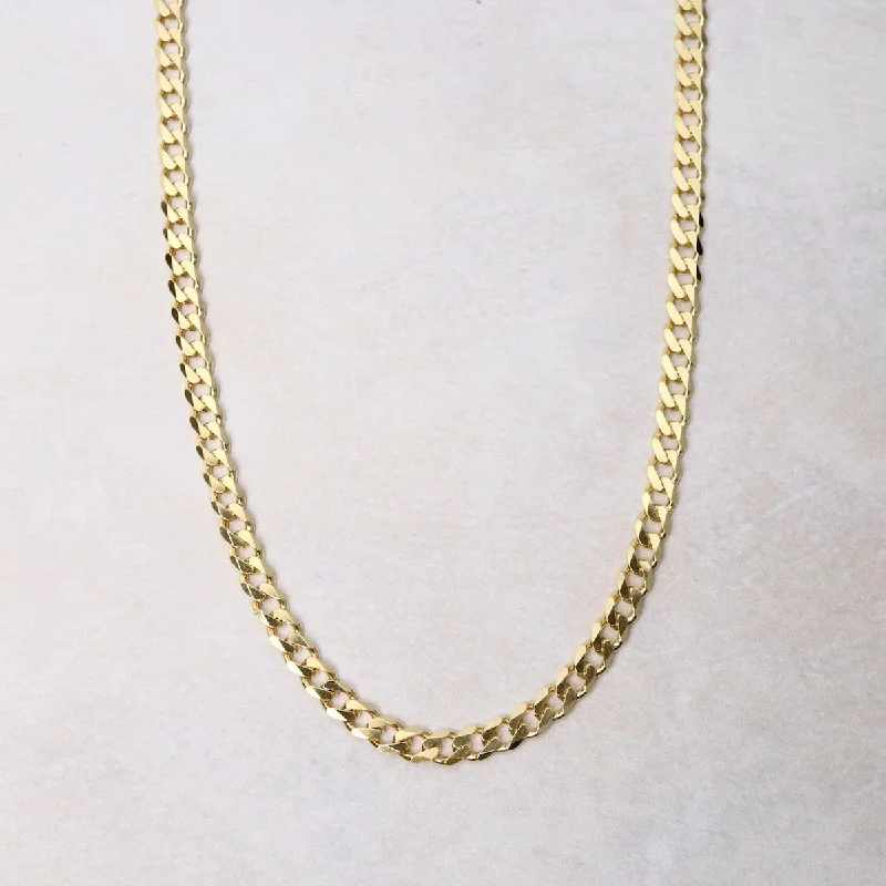 Gold Plated Sterling Silver Wide Curb Chain