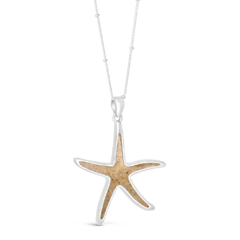 Dune Jewelry Sterling Silver Starfish Pendant Necklace - Ocean City