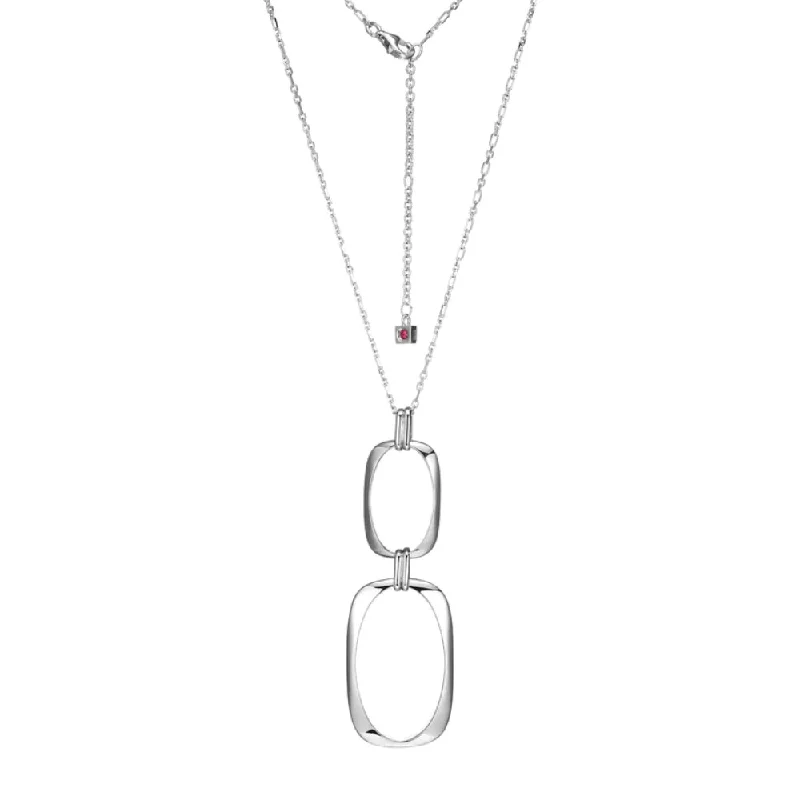 Elle "Allure" Double Open Rectangles Pendant Necklace