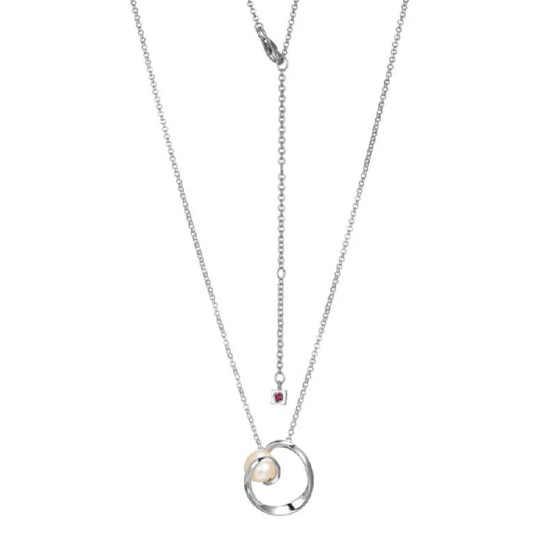 Elle Sterling Silver "Luna 2.0" Freshwater Pearl Necklace