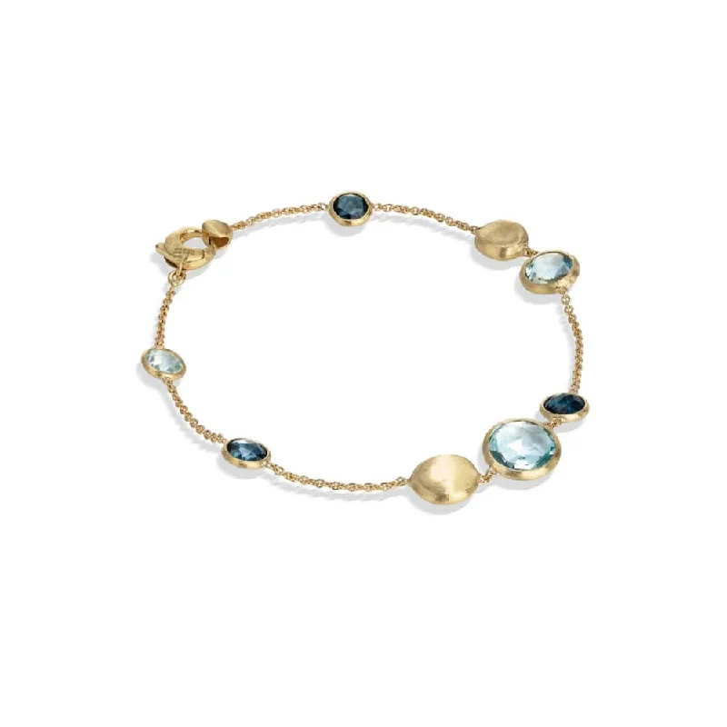 Marco Bicego Jaipur Color Collection 18K Yellow Gold Mixed Blue Topaz Bracelet