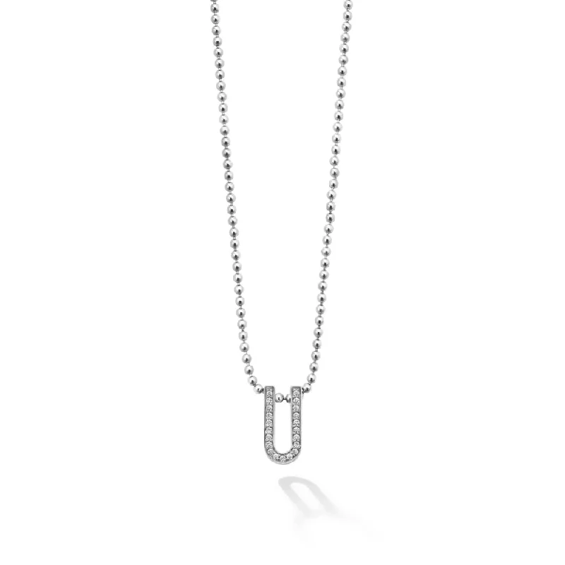 Lagos Caviar Spark Small Linear Diamond Pendant Necklace