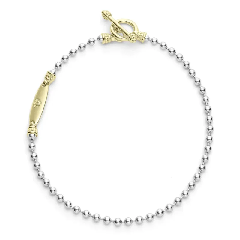 Lagos Caviar Two Tone Beaded Toggle Bracelet