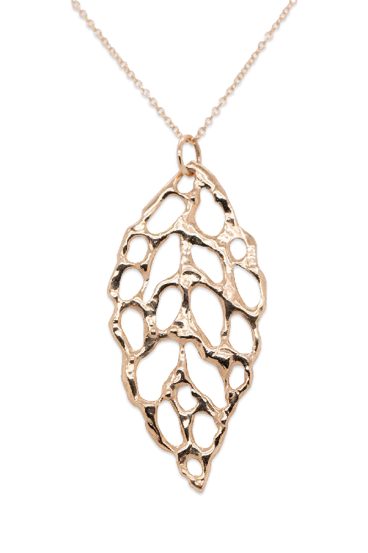 Lace ~ Large Pendant in Gold